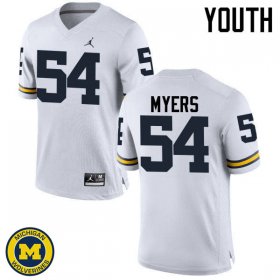 Sale - Carl Myers #54 Michigan Youth White NCAA Football Jersey
