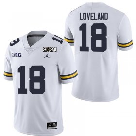 Sale - Colston Loveland #18 Michigan Wolverines 2024 Championship Men White Alumni NCAA Football Jersey