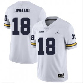 Sale - Colston Loveland #18 Michigan Wolverines Men White Alumni NCAA Football Jersey