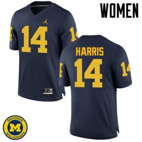 Sale - Drake Harris #14 Michigan Women Navy College Football Jersey