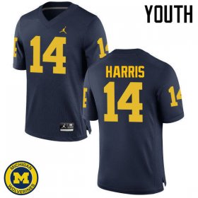 Sale - Drake Harris #14 Michigan Youth Navy Alumni Football Jersey