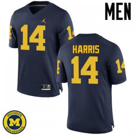 Sale - Drake Harris #14 Michigan Men Navy College Football Jersey