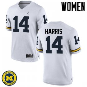 Sale - Drake Harris #14 Michigan Women White Alumni Football Jersey