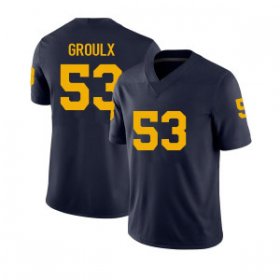 Sale - Liam Groulx #53 Michigan Wolverines Men Navy Classical College Football Jersey