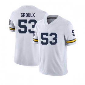 Sale - Liam Groulx #53 Michigan Wolverines Men White Alumni College Football Jersey