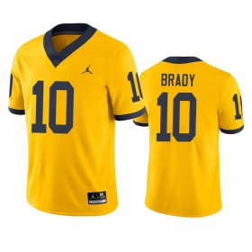 Sale - Tom Brady #10 Michigan Men Yellow Alumni Football Jersey