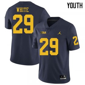 Sale - Brendan White #29 Michigan Youth Navy NCAA Football Jersey