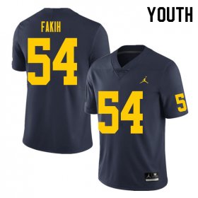 Sale - Adam Fakih #54 Michigan Youth Navy NCAA Football Jersey