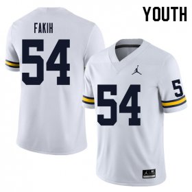 Sale - Adam Fakih #54 Michigan Youth White College Football Jersey